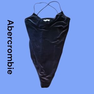 Abercrombie & Fitch Black Velvet Spaghetti Strap Bodysuit. Size Medium